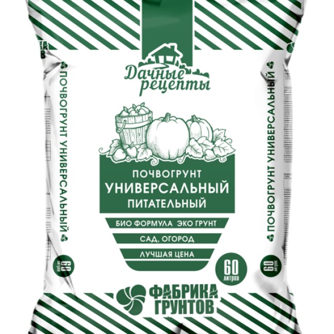 Торфяной грунт универсальный «Дачные Рецепты»  60L