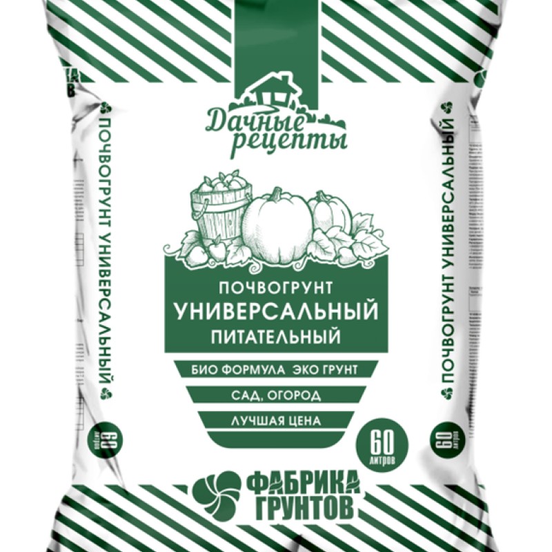 Торфяной грунт универсальный «Дачные Рецепты»  60L